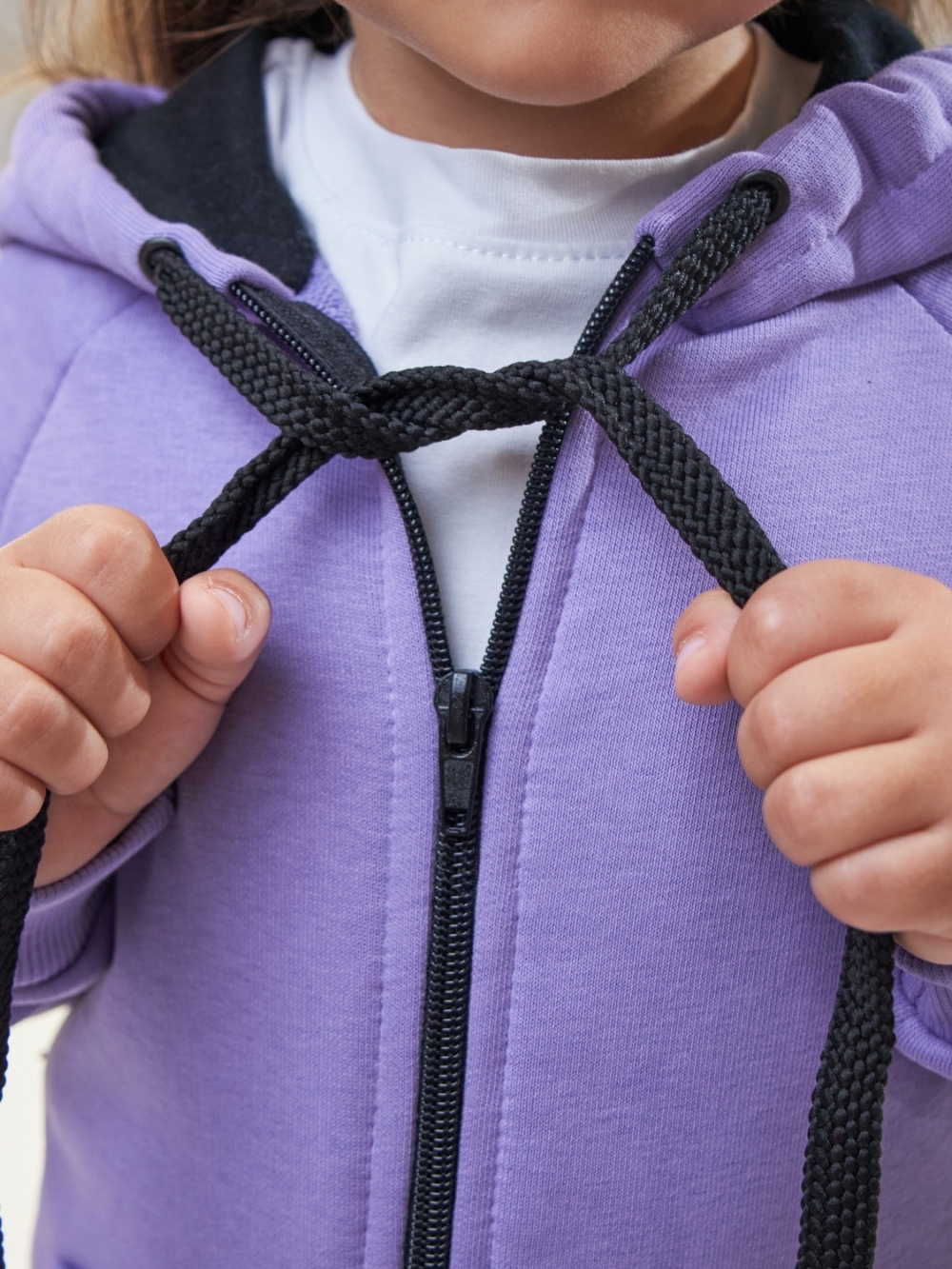 328-Л. Костюм детский  на молнии, лиловый, хлопок 65%, 35% ПЭ, 3-х нитка без начеса 80,86,92