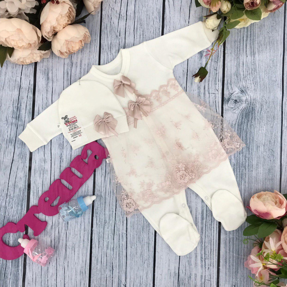 258-П. Комбинезон с шапкой, хлопок 80% велюр 20% ПЭ, пудра