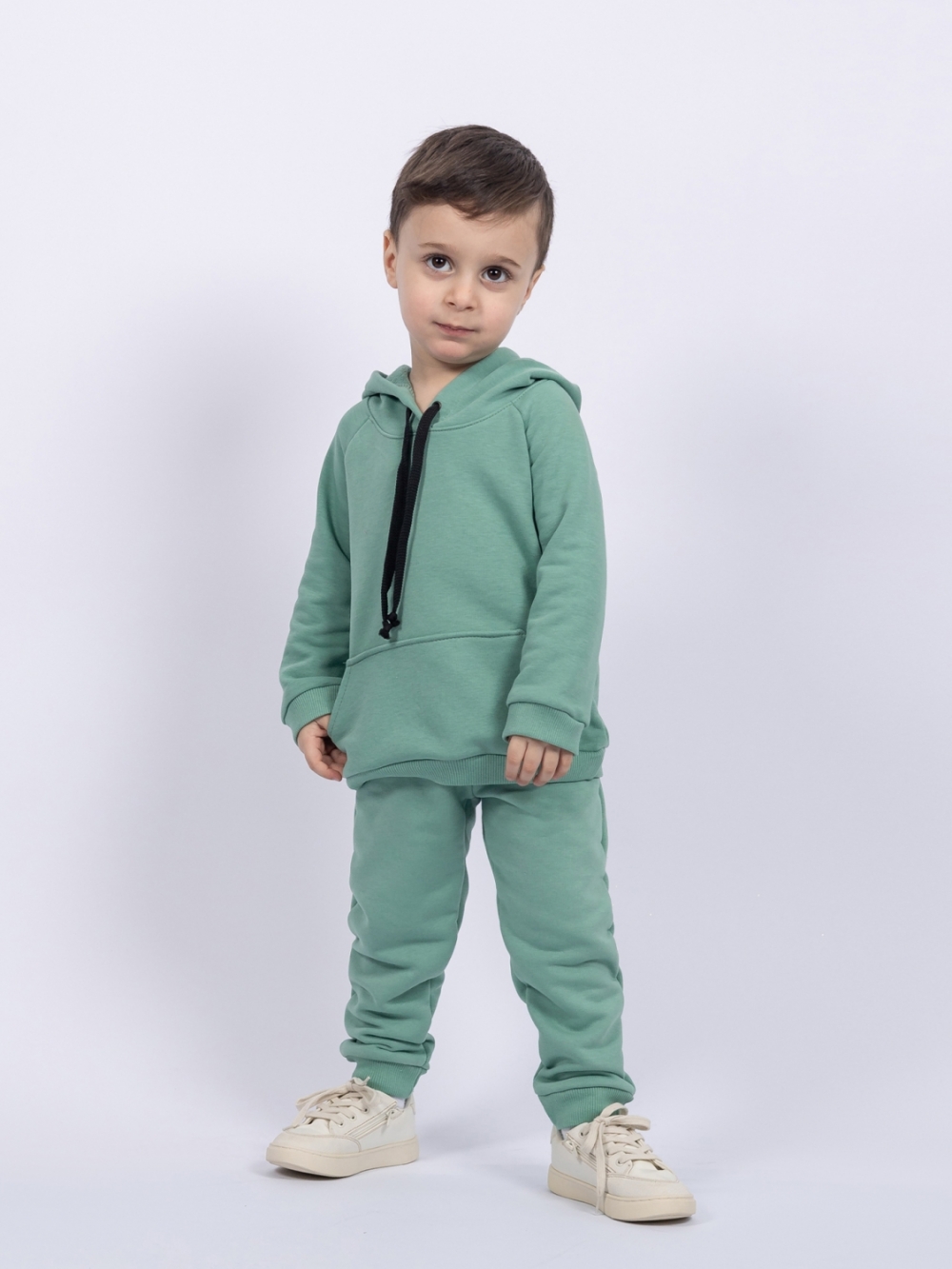 311-Х. Свитшот с капюшоном + Штаны, хлопок 65%, 35% ПЭ, 3-х нитка ( без начеса) хаки 98,104,110,116