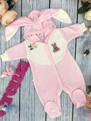 Купить оптом 212. Комбинезон с ушками, хлопок 80% велюр, 20%  ПЭ 62.68,74 в Рубцовске