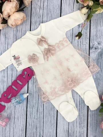 Купить оптом 258-П. Комбинезон с шапкой, хлопок 80% велюр 20% ПЭ, пудра в Рубцовске