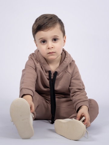 311-Ш. Свитшот с капюшоном + Штаны, хлопок 65%, 35% ПЭ, 3-х нитка ( без начеса) шоколад 80,86,92