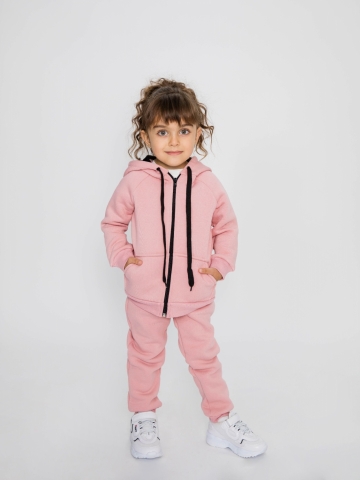 319-П. Костюм детский  на молнии, пудра, хлопок 65%, 35% ПЭ, 3-х нитка (начес) 80,86,92